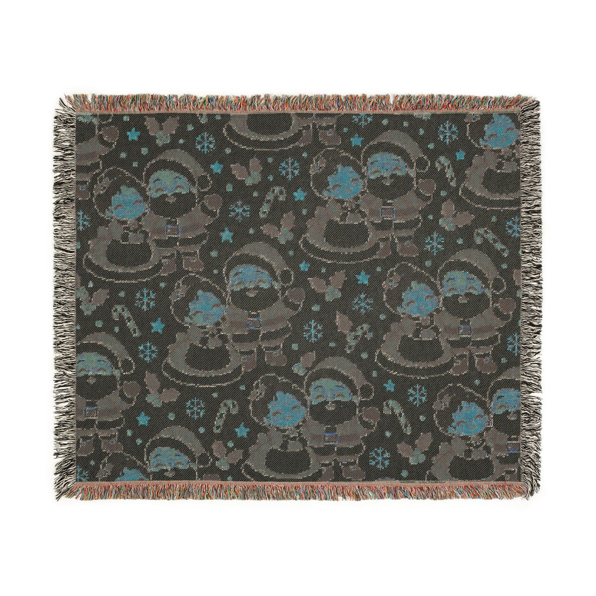 Mr. & Mrs. Claus Cozy Christmas Throw - Tan