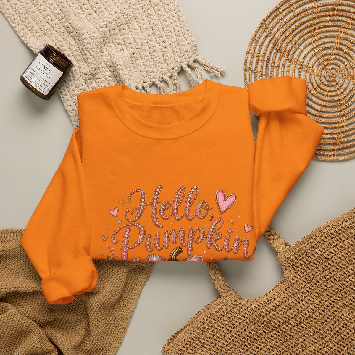 Hello Pumpkin Cozy Crewneck Sweatshirt