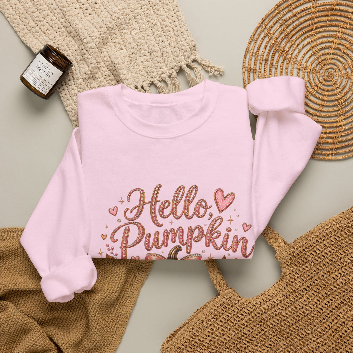 Hello Pumpkin Cozy Crewneck Sweatshirt