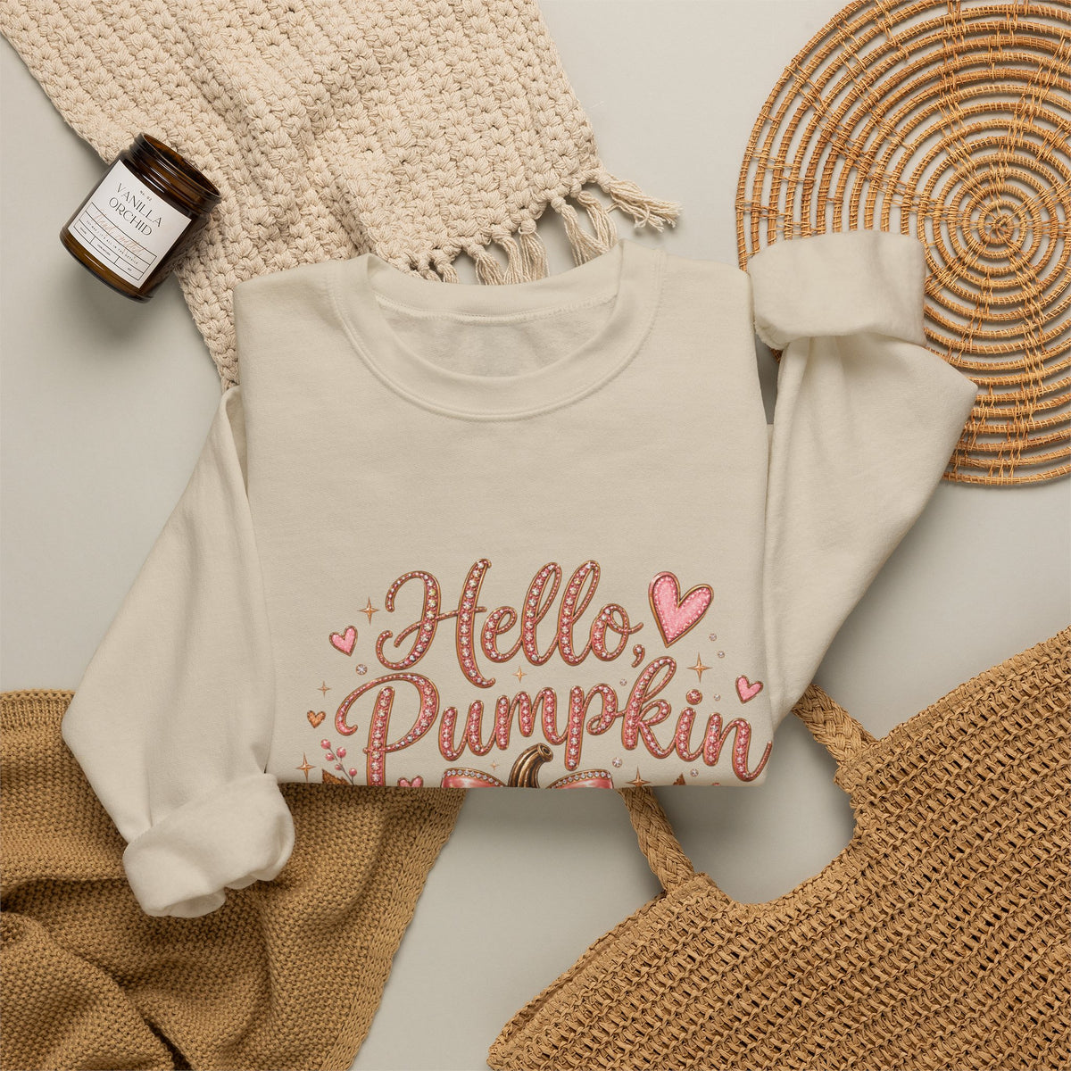 Hello Pumpkin Cozy Crewneck Sweatshirt