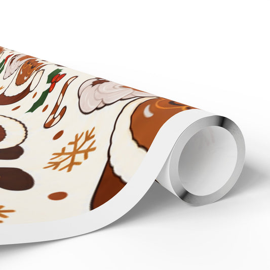 Mr. & Mrs. Claus Wrapping Paper - Brown