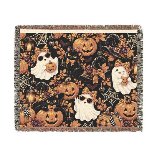 Spooky Chic Halloween Cozy Throw