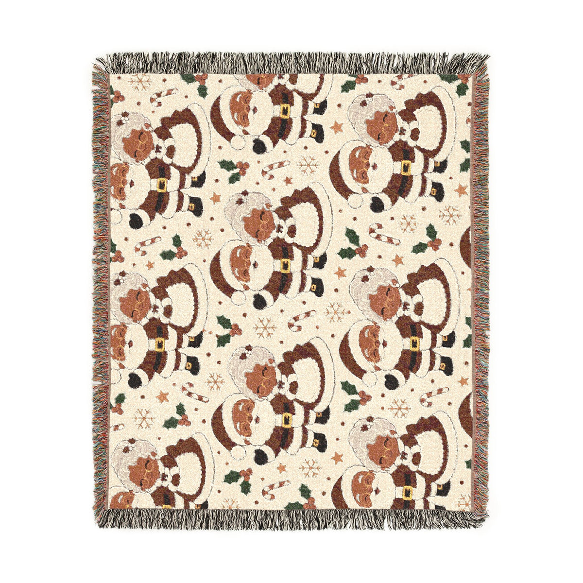 Mr. & Mrs. Claus Cozy Throw - Brown